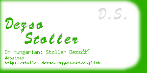 dezso stoller business card